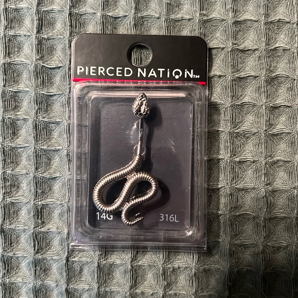 14G Silver Snake Belly Ring